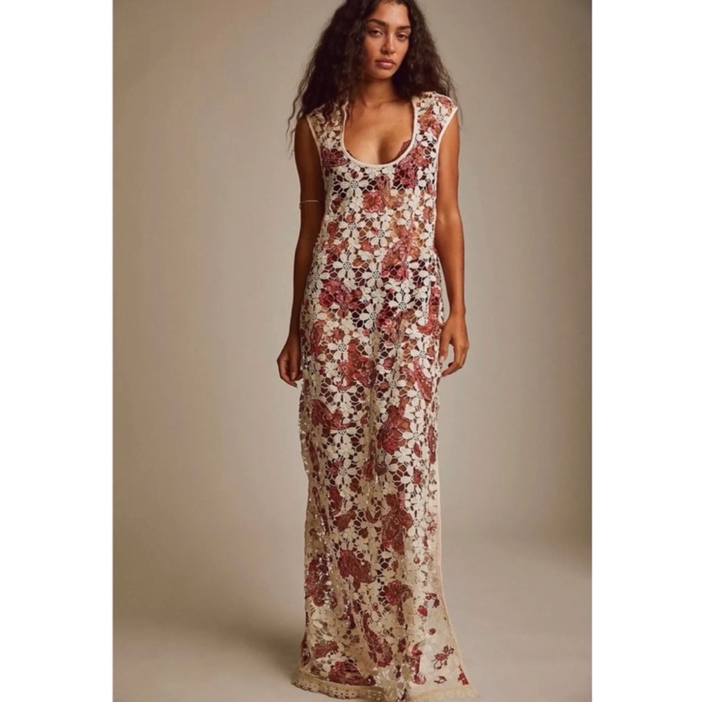 Free People Lilly Lace Maxi Dress Size XS - Picture 1 of 7